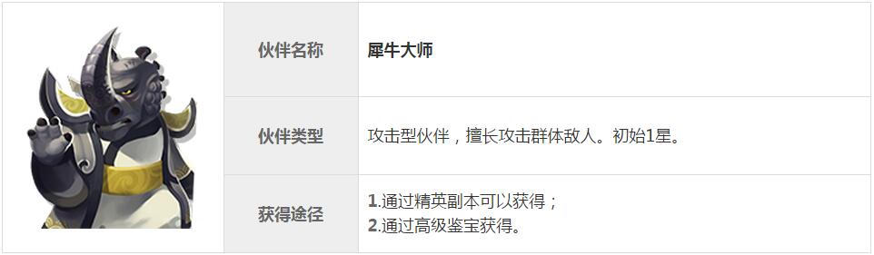功夫熊猫3手游犀牛大师图鉴 犀牛大师怎么获得[多图]图片1
