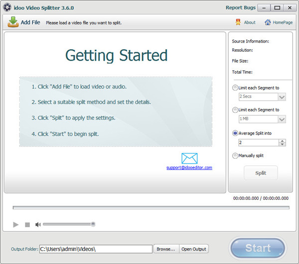 idoo Video Splitter视频分割软件截图0